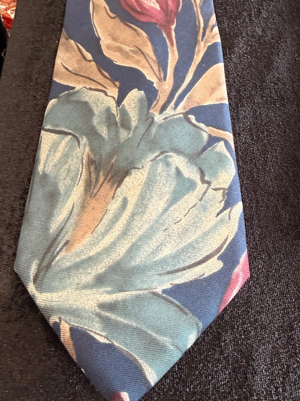 Dior Men's Tie Trio - Navy Floral, Light Gray Stripe, Red & Cream Stripe