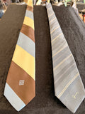 Givenchy Brown, beige & Light Blue Striped Silk Neckties