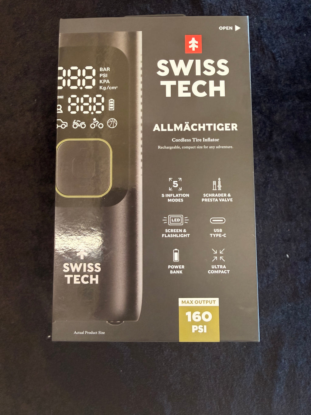 Swiss tech cordless Tire inflator.