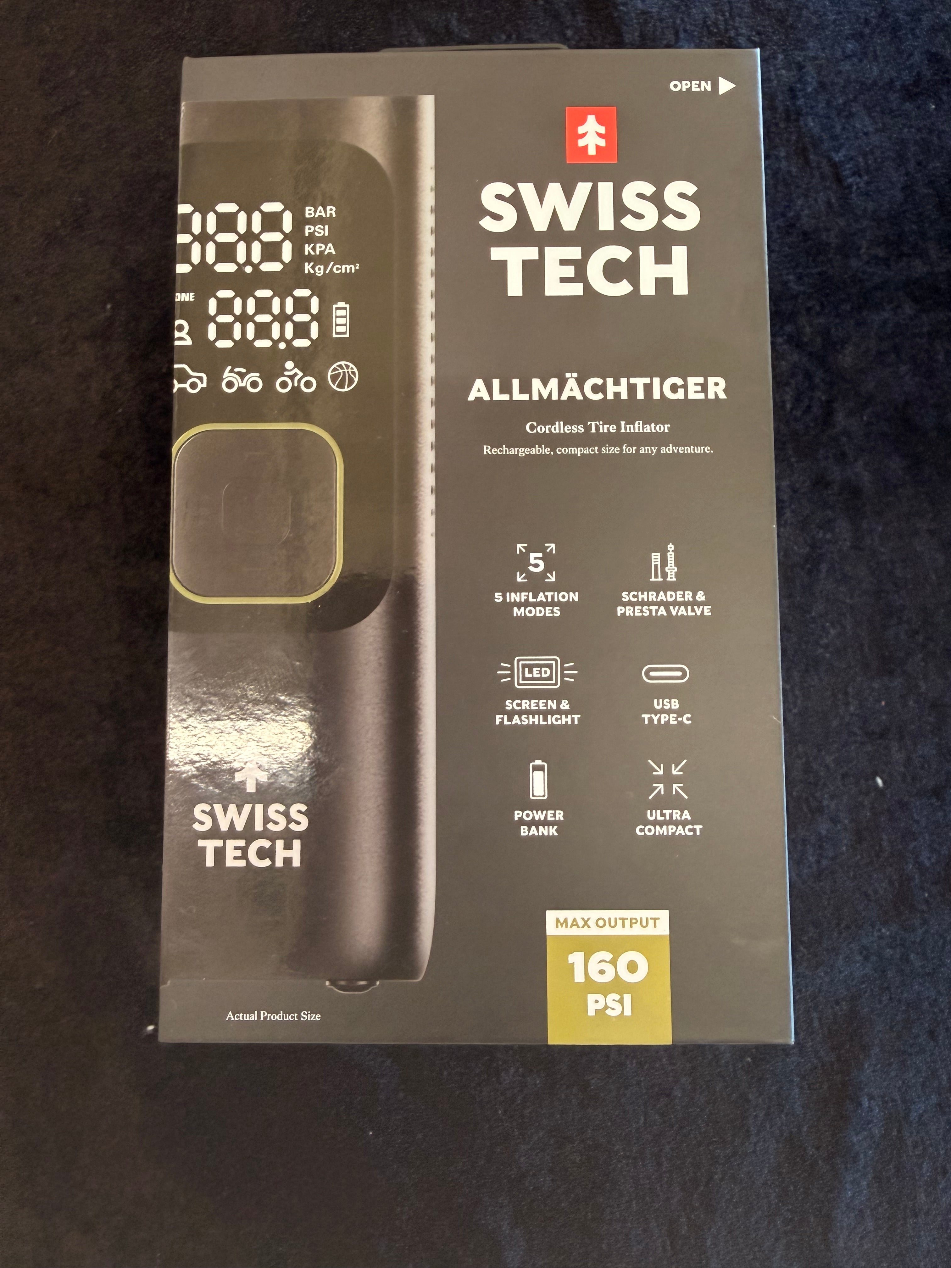 Swiss tech cordless Tire inflator.