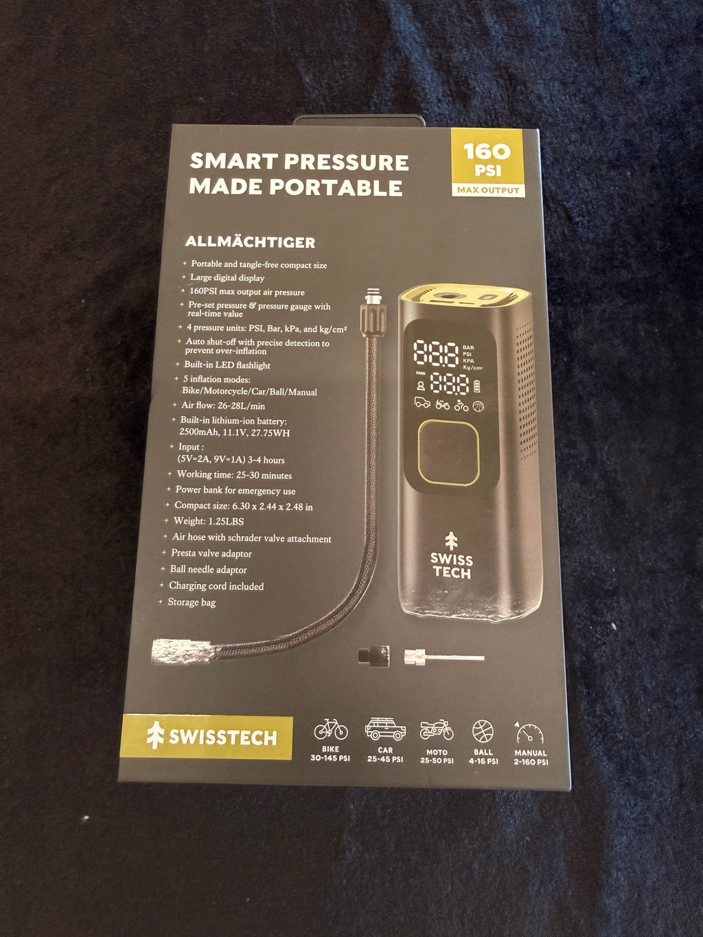 Swiss tech cordless Tire inflator.