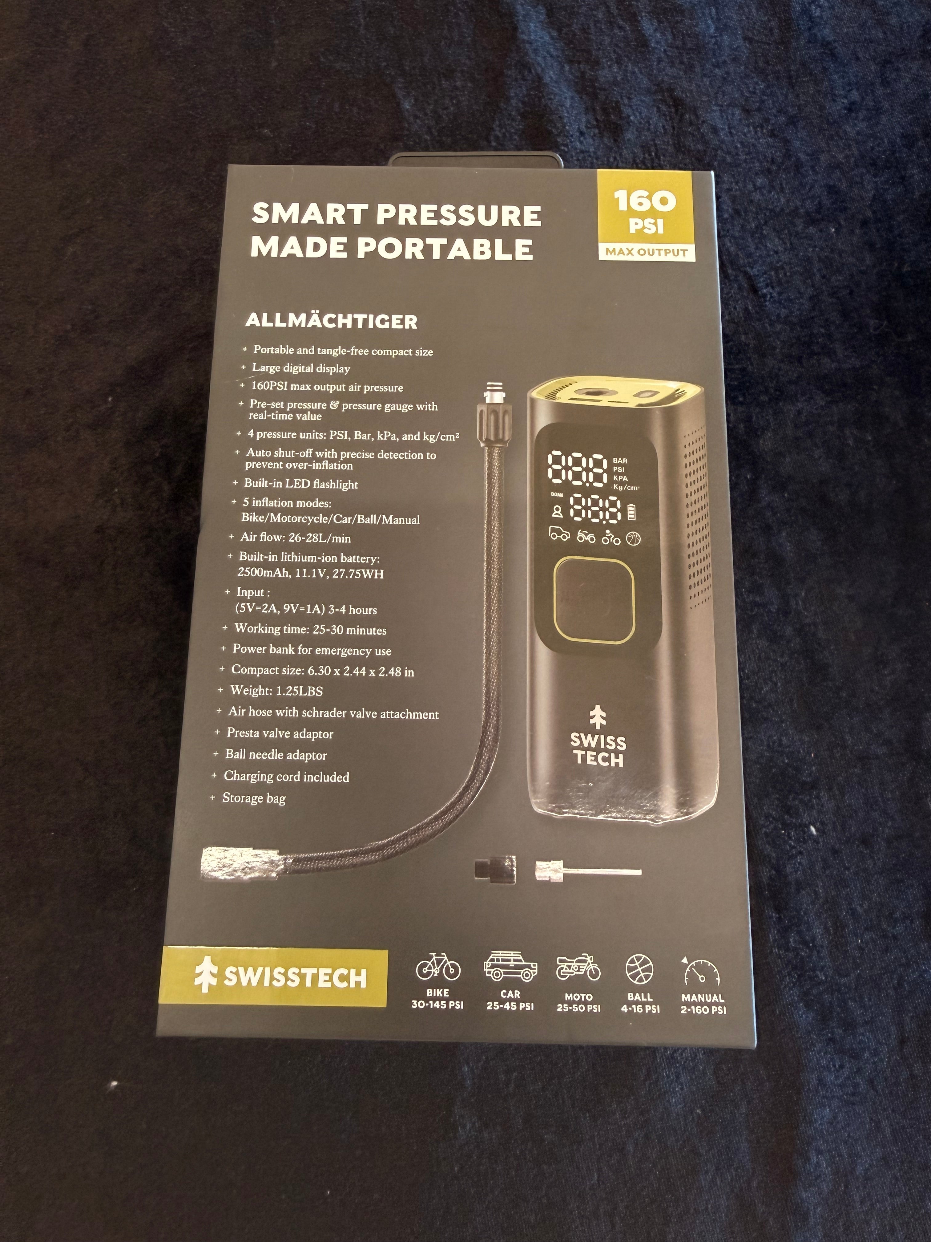 Swiss tech cordless Tire inflator.