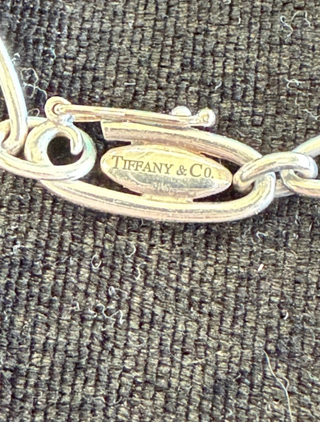 Tiffany & Co. Sterling Silver Open Heart Link Bracelet with Tiffany Blue Pouch