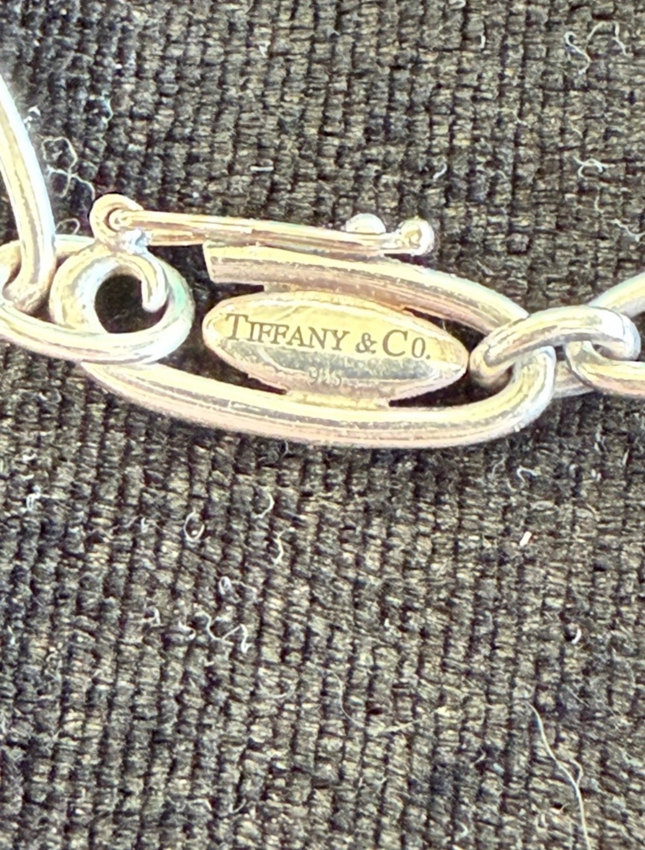 Tiffany & Co. Sterling Silver Open Heart Link Bracelet with Tiffany Blue Pouch