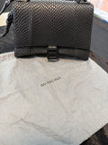 Balenciaga Small Hourglass Black Viper Crossbody Bag
