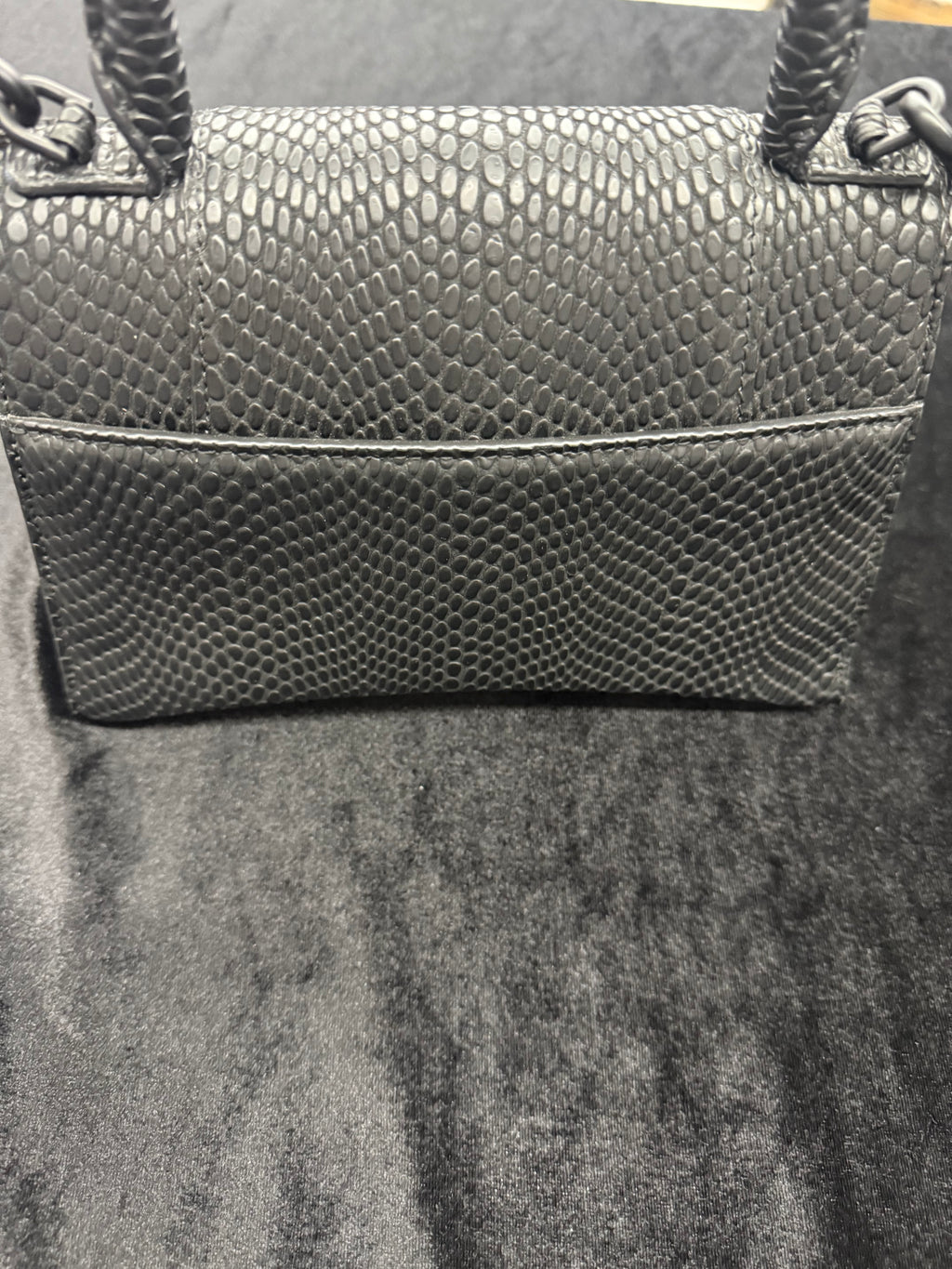 Balenciaga Small Hourglass Black Viper Crossbody Bag