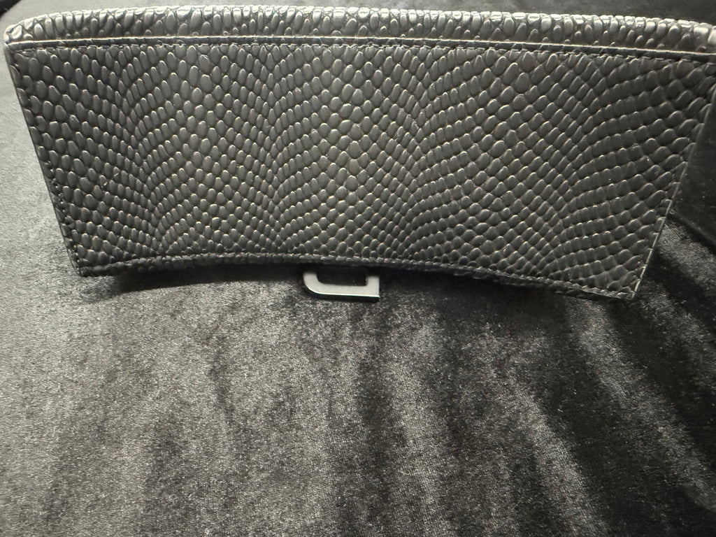 Balenciaga Small Hourglass Black Viper Crossbody Bag
