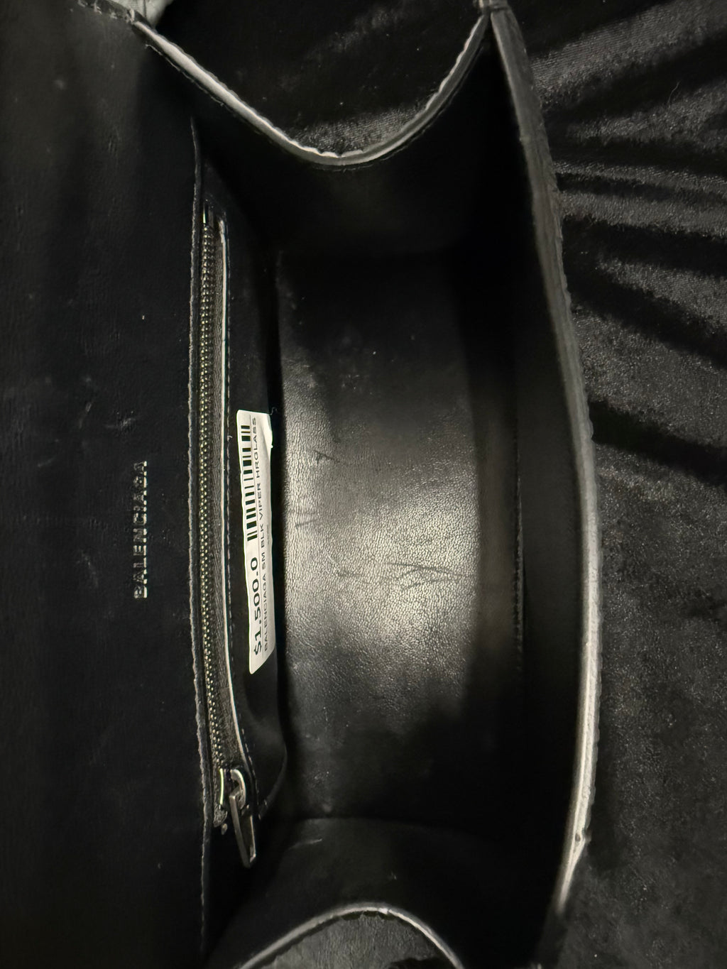 Balenciaga Small Hourglass Black Viper Crossbody Bag