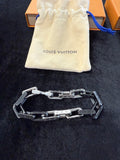 Louis Vuitton silver and black chain link bracelet
