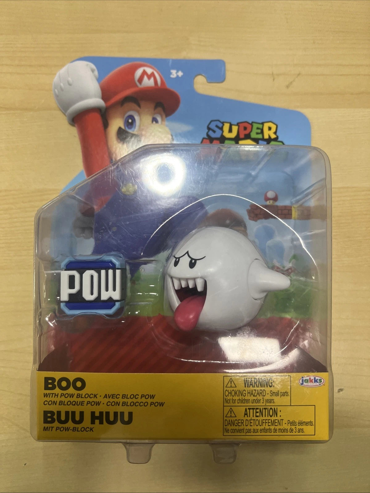 2026 Jakks Pacific 4 " Nintendo Super Mario Action Boo With POW Block