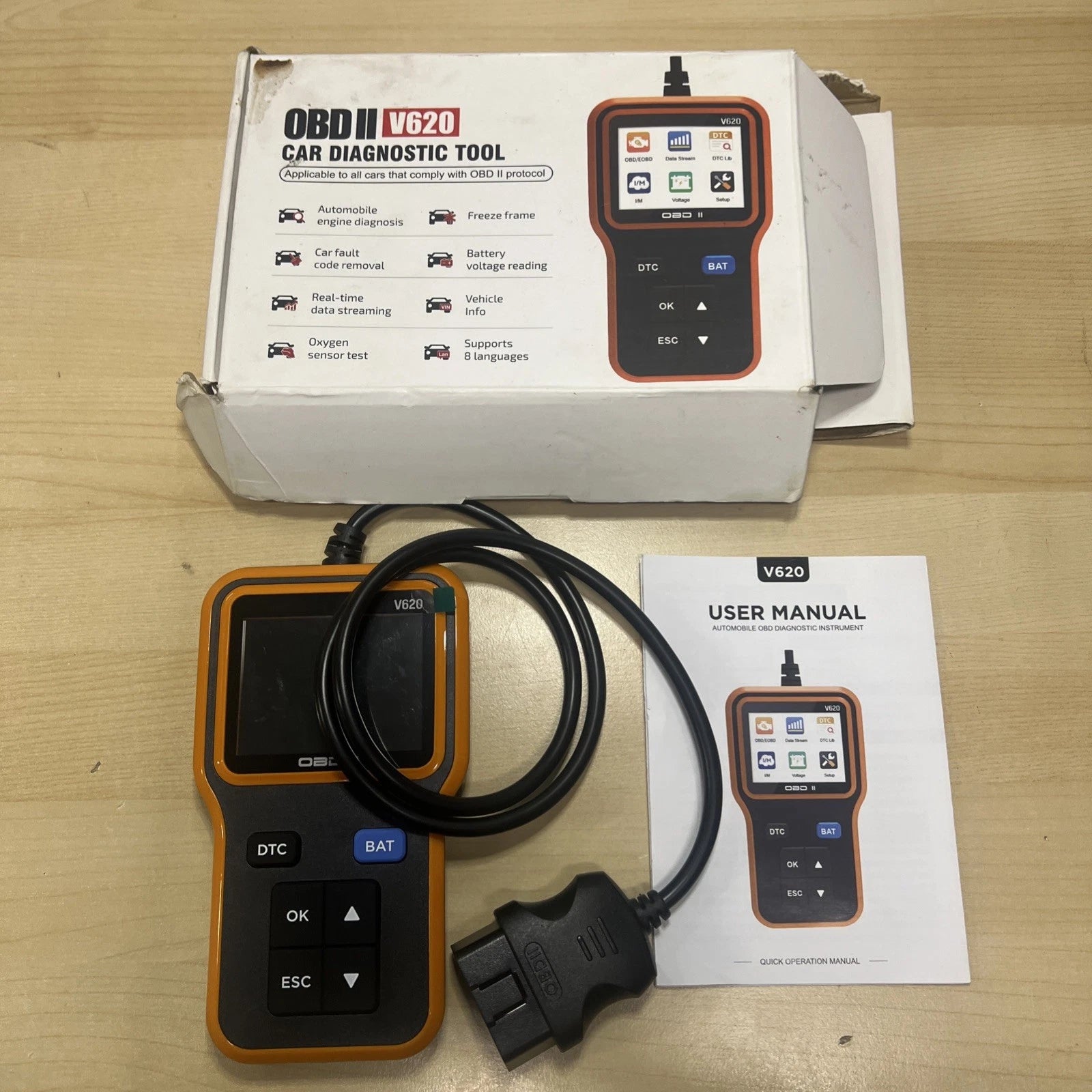 V620 OBD2 Scanner with Battery Tester