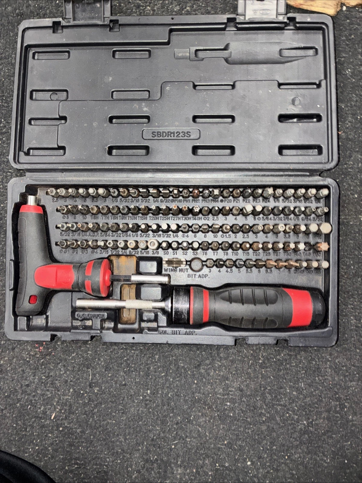 Mac Tools 123-PC. 1/4" Hex Drive Mac-Grip™ Ratcheting Bit Driver Set SBDR123S