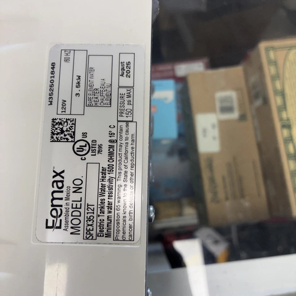 Eemax SPEX3512 FlowCo Electric Tankless Water Heater 3.5kW @ 120V NEW OLD STOCK