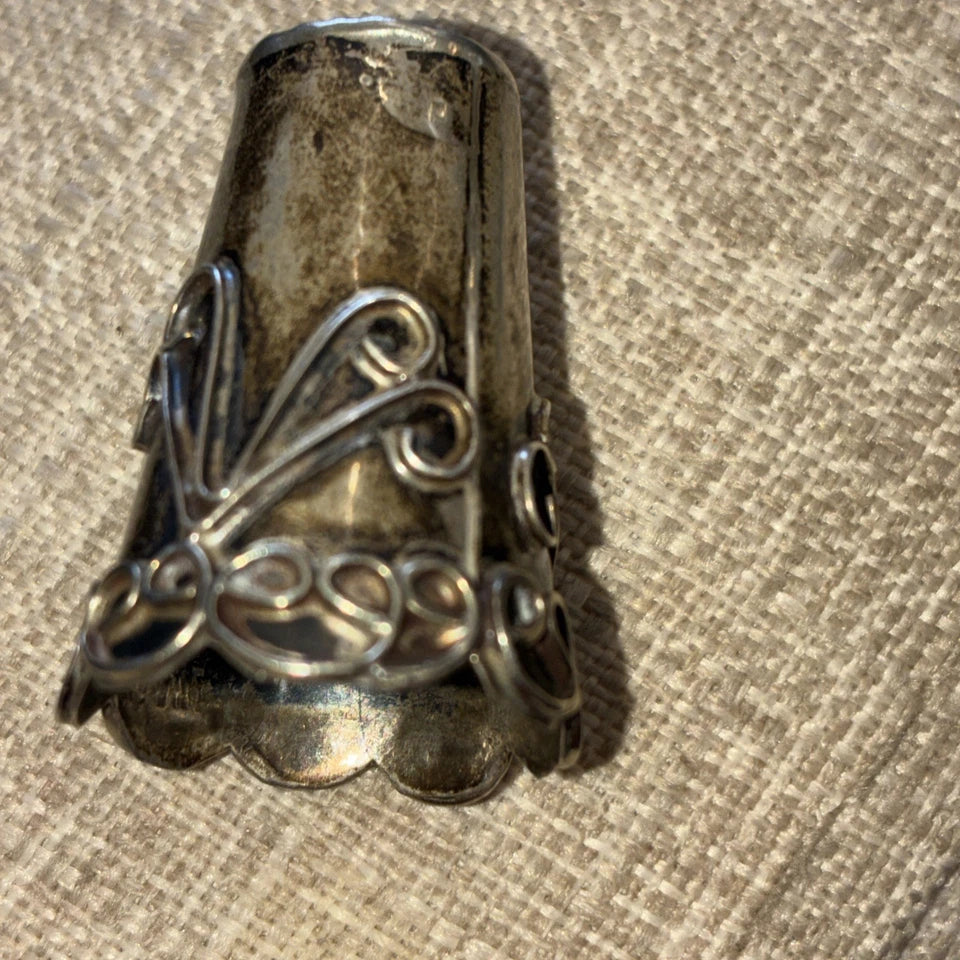 Vintage Sterling Thimble Mexico 925 Antique 1”