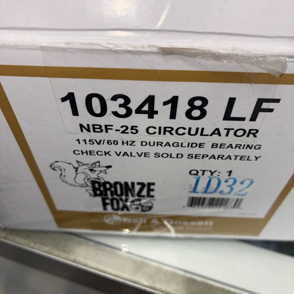 Bell & Gossett NBF-25 circulator recirculator 103418LF, 115v, NEW